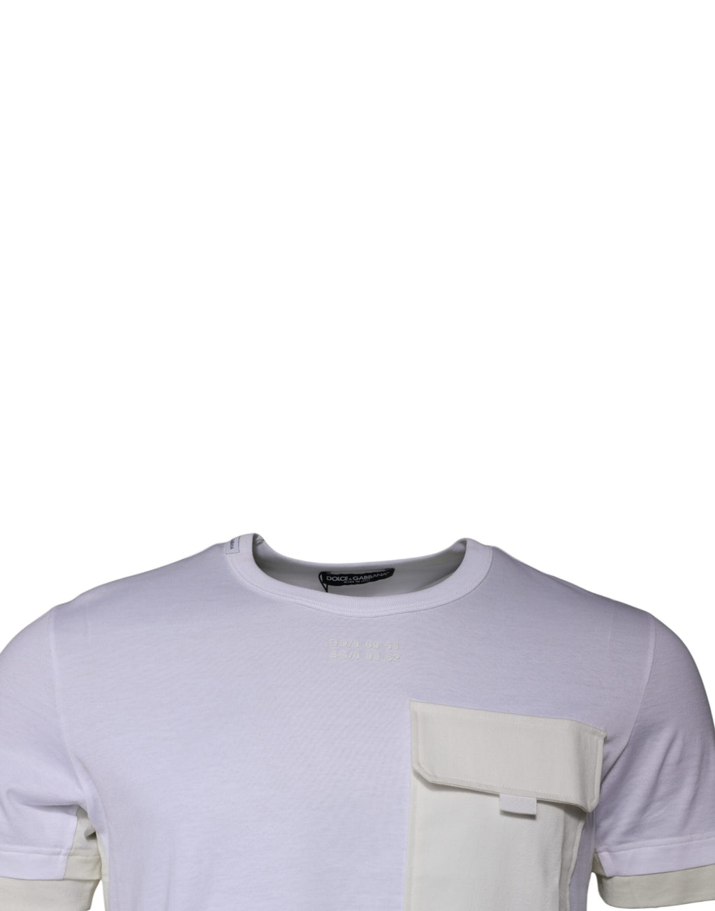 T-shirt girocollo in cotone bianco a maniche corte