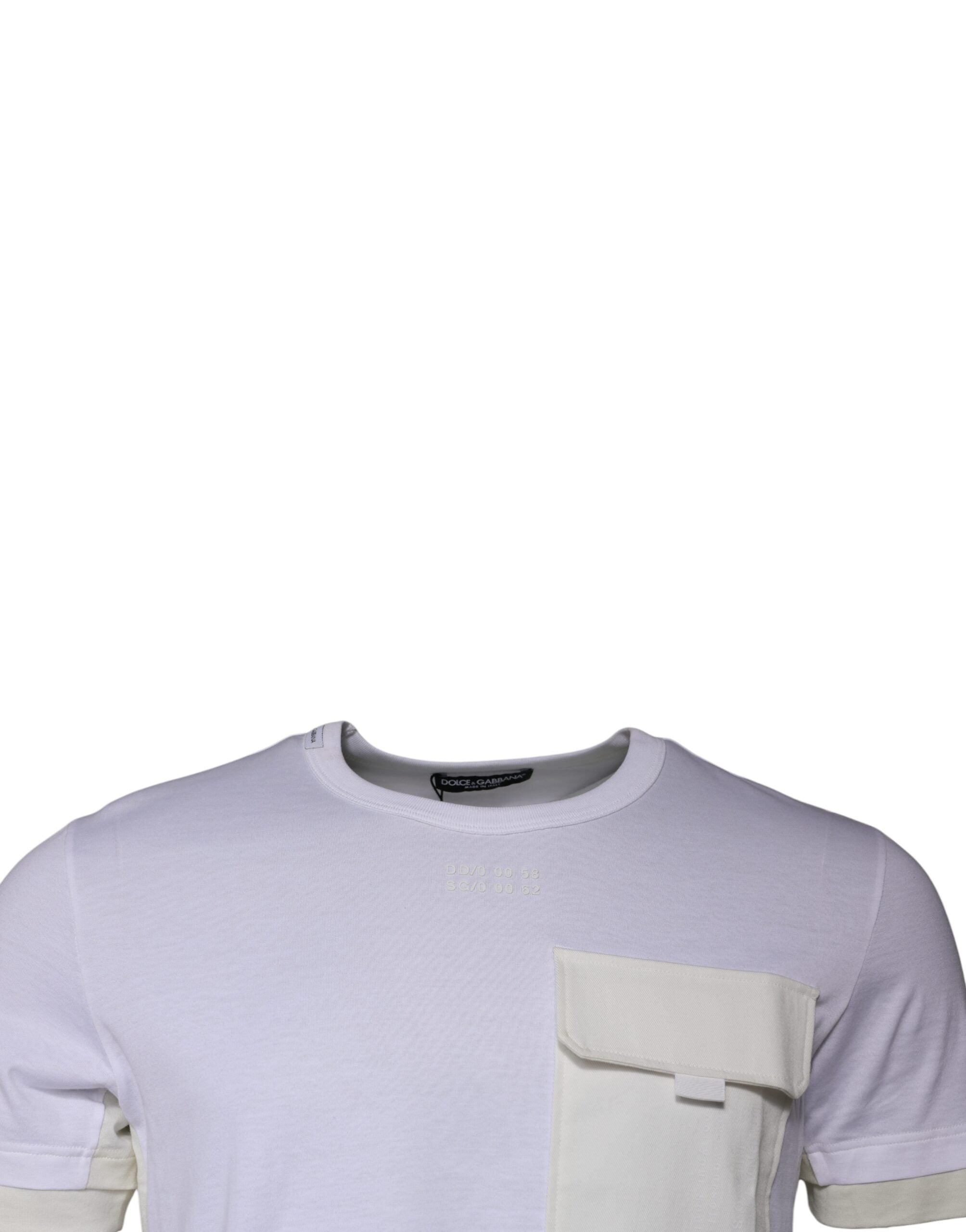 T-shirt girocollo in cotone bianco a maniche corte