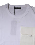 T-shirt girocollo in cotone bianco a maniche corte