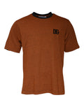 Braunes DG Logo T-Shirt aus Polyester mit Rundhalsausschnitt