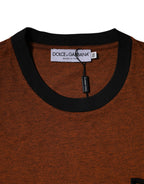 Braunes DG Logo T-Shirt aus Polyester mit Rundhalsausschnitt