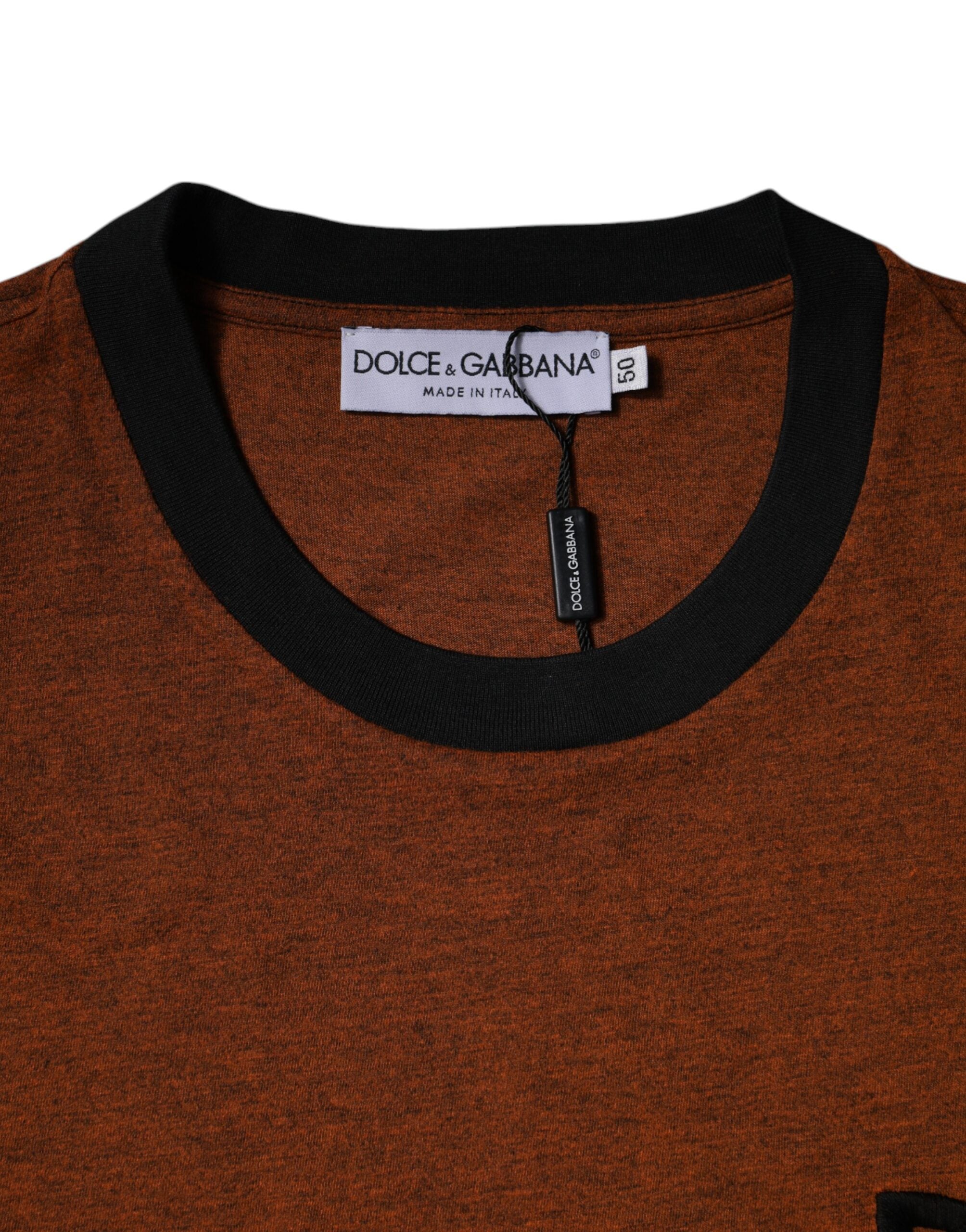 Braunes DG Logo T-Shirt aus Polyester mit Rundhalsausschnitt