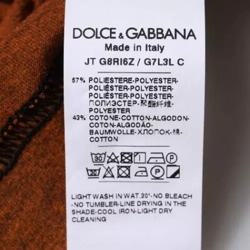 Braunes DG Logo T-Shirt aus Polyester mit Rundhalsausschnitt