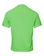 Grünes Logo Polyester Rundhals T-Shirt