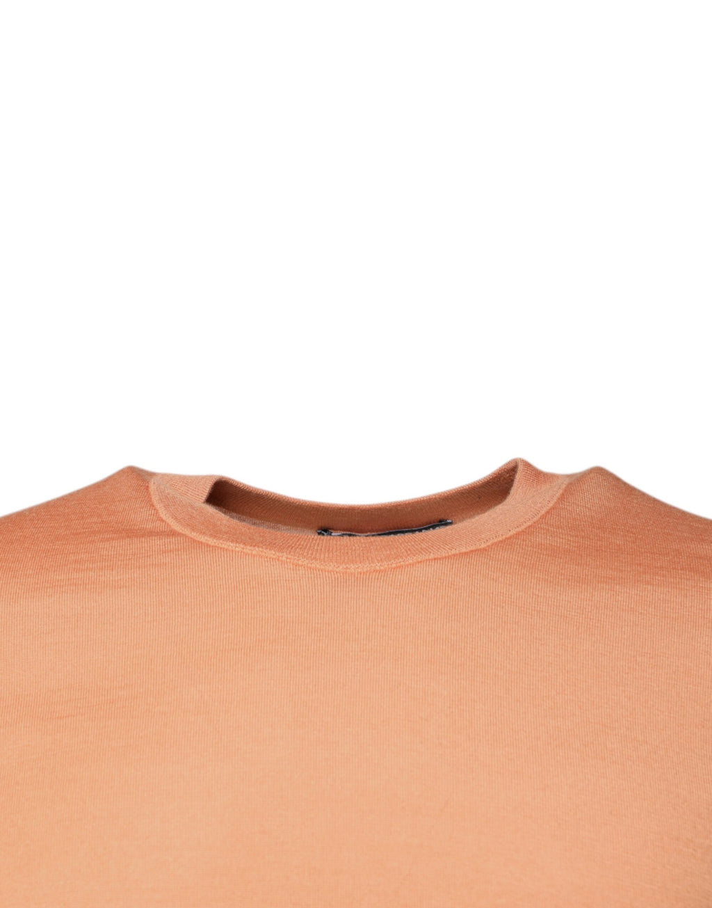 Maglione a maglia corta girocollo in lana beige