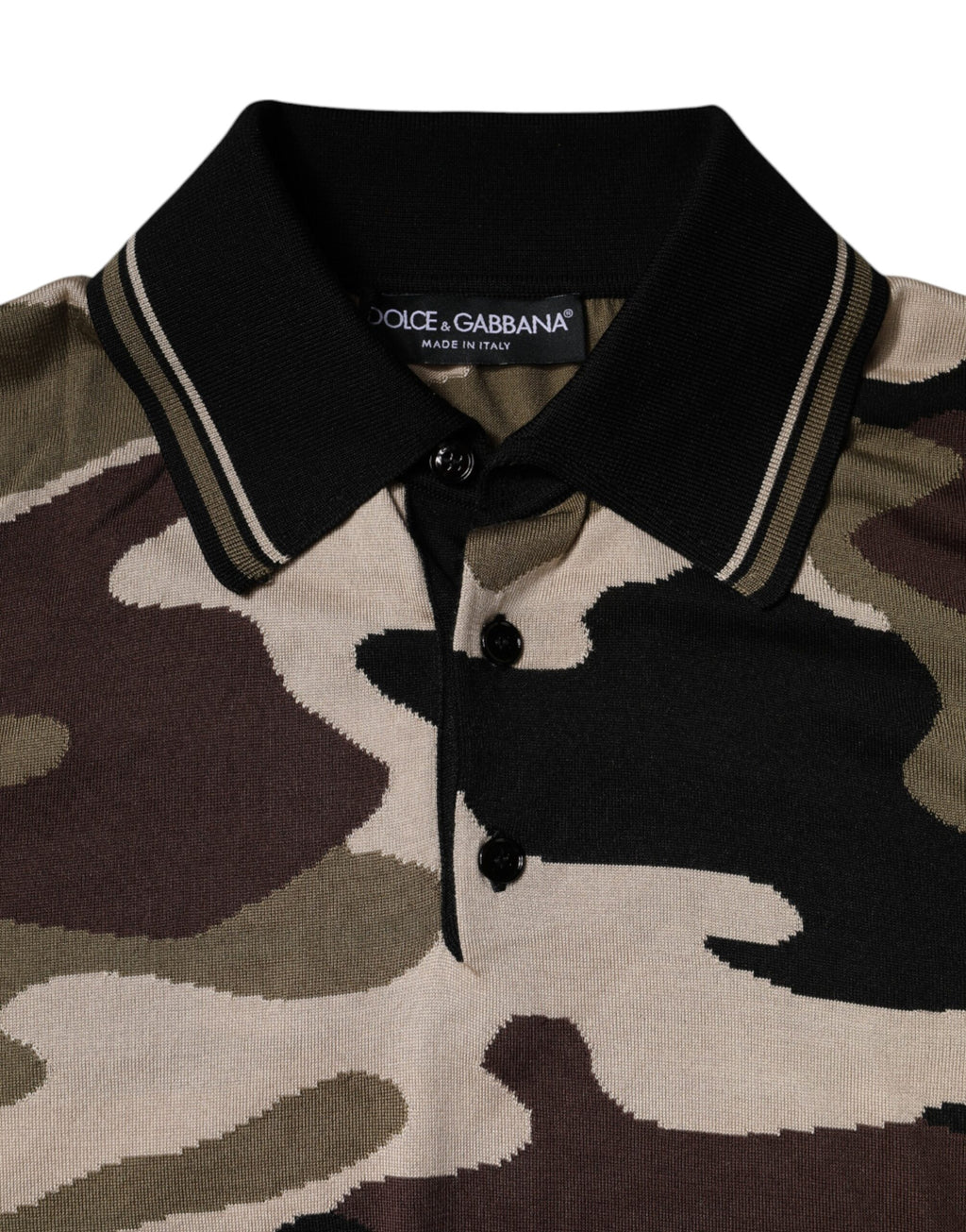 Mehrfarbiges Camouflage Polohemd mit Kragen