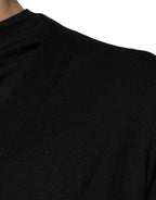 Schwarzer Kaschmir-Cardigan mit Knöpfen