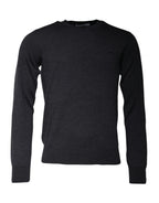 Dunkelgrauer DG-Logo Pullover mit Rundhalsausschnitt