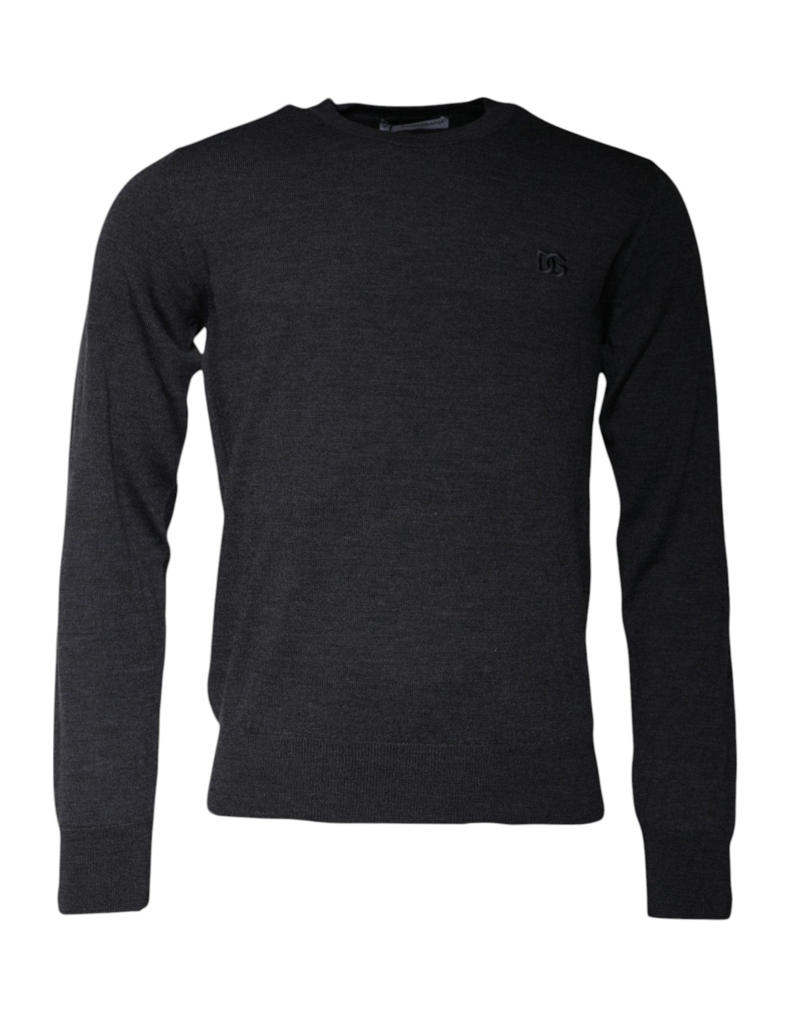Dunkelgrauer DG-Logo Pullover mit Rundhalsausschnitt