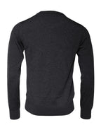 Dunkelgrauer DG-Logo Pullover mit Rundhalsausschnitt