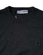 Dunkelgrauer DG-Logo Pullover mit Rundhalsausschnitt