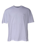 Weißes Logo Baumwoll-T-Shirt mit Rundhalsausschnitt und kurzen Ärmeln