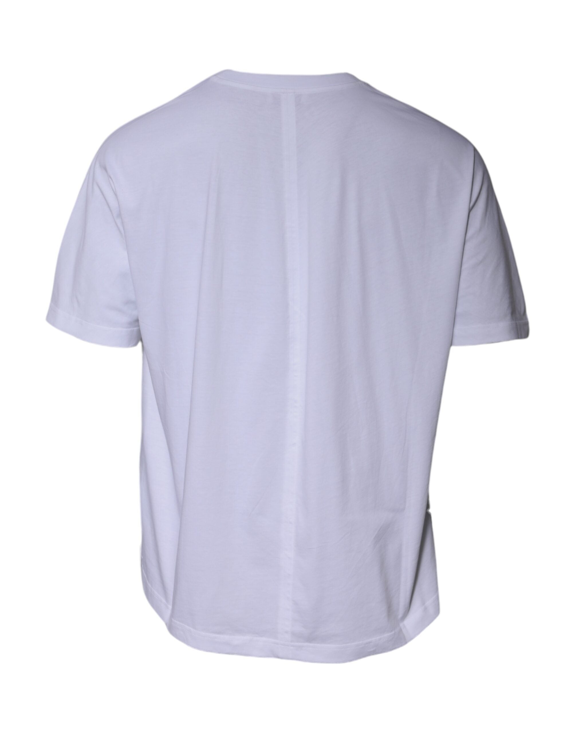 Weißes Logo Baumwoll-T-Shirt mit Rundhalsausschnitt und kurzen Ärmeln