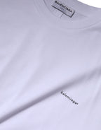Weißes Logo Baumwoll-T-Shirt mit Rundhalsausschnitt und kurzen Ärmeln