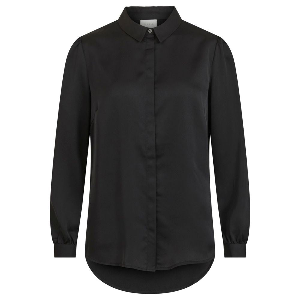 Schwarze Polyesterbluse