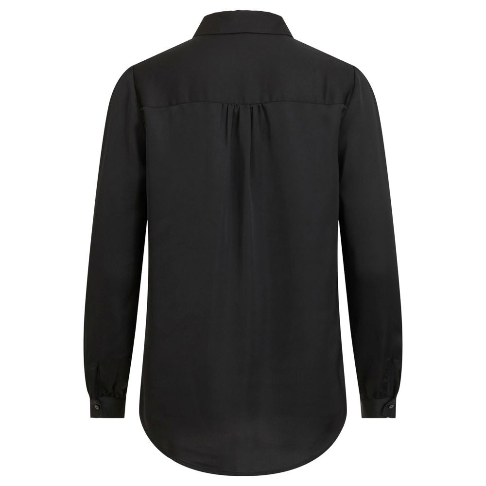 Schwarze Polyesterbluse