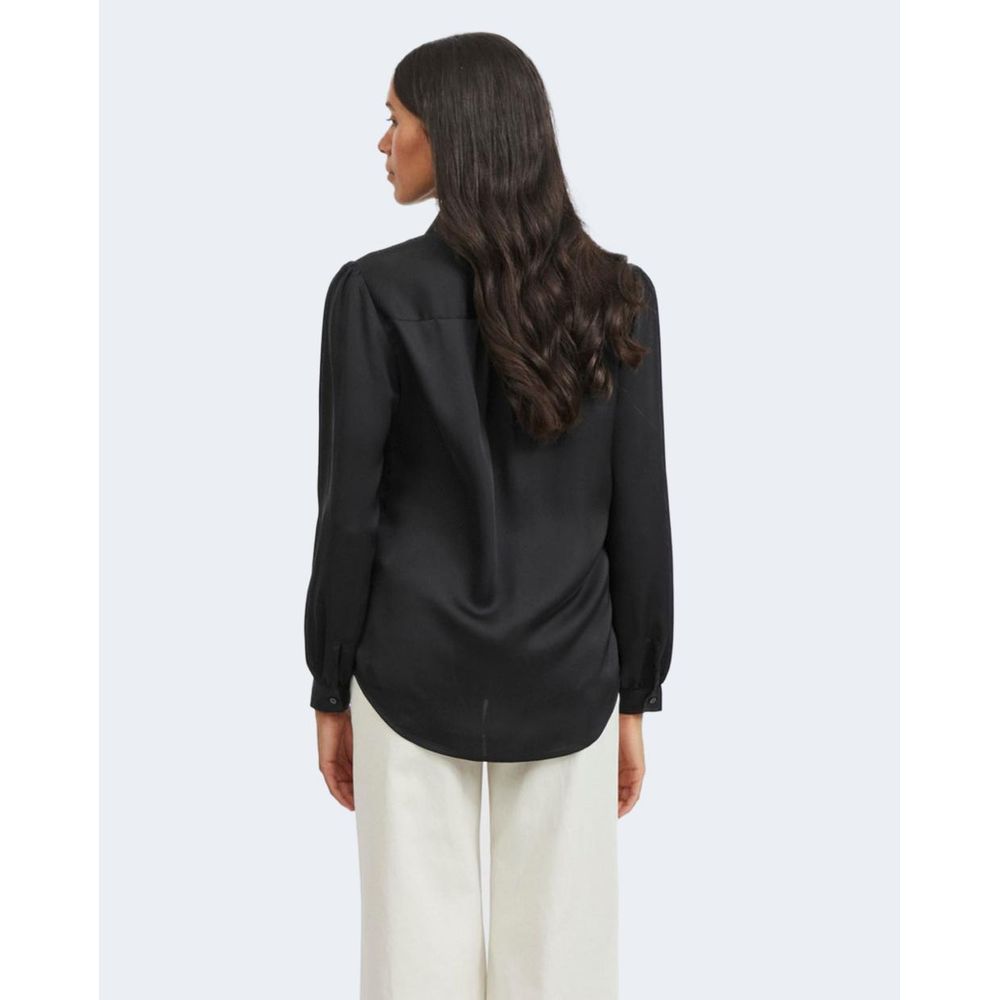 Schwarze Polyesterbluse