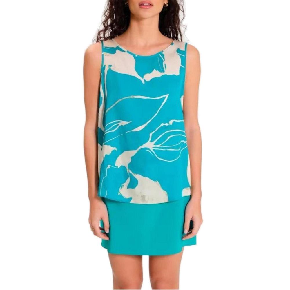 Turquoise Polyester Blouse