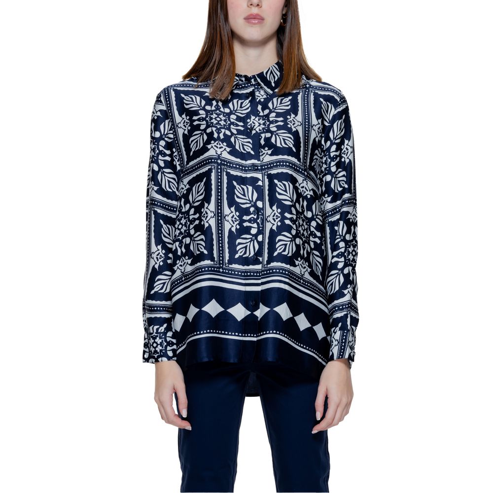 Blaue Viskosebluse