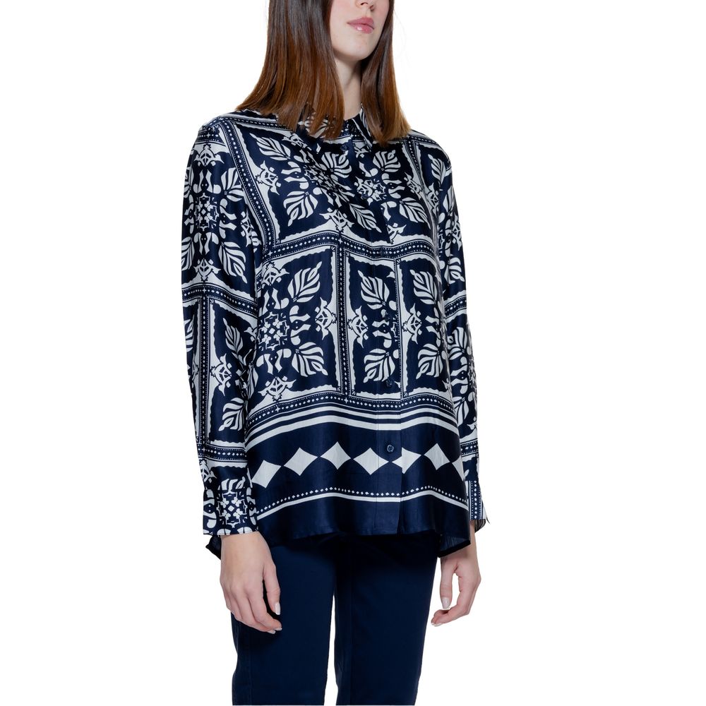 Blaue Viskosebluse