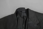 Gray Cotton Single Breasted Formal Blazer
