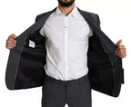 Gray Wool Men Formal 2 Piece MARTINI Suit