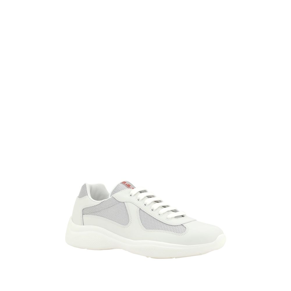 Weiße Polyamid Low Top Sneaker