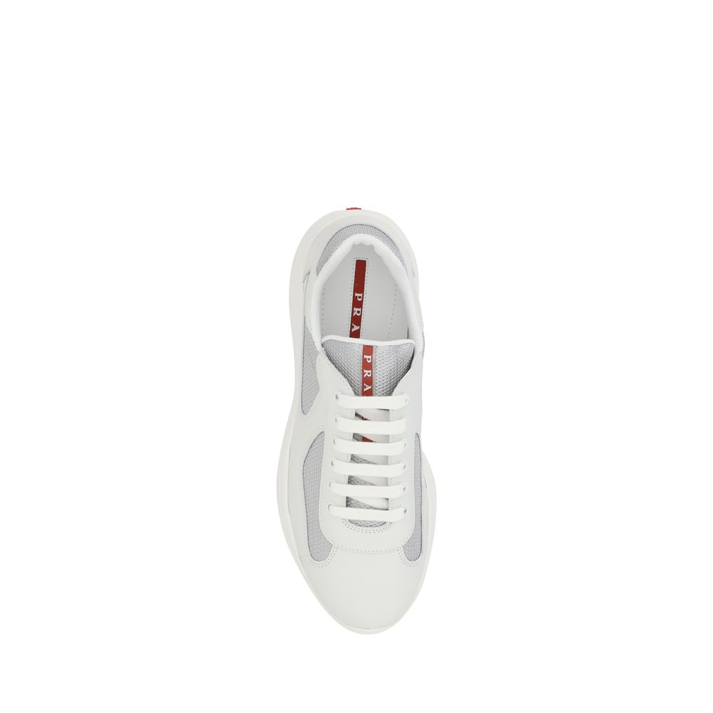 Weiße Polyamid Low Top Sneaker