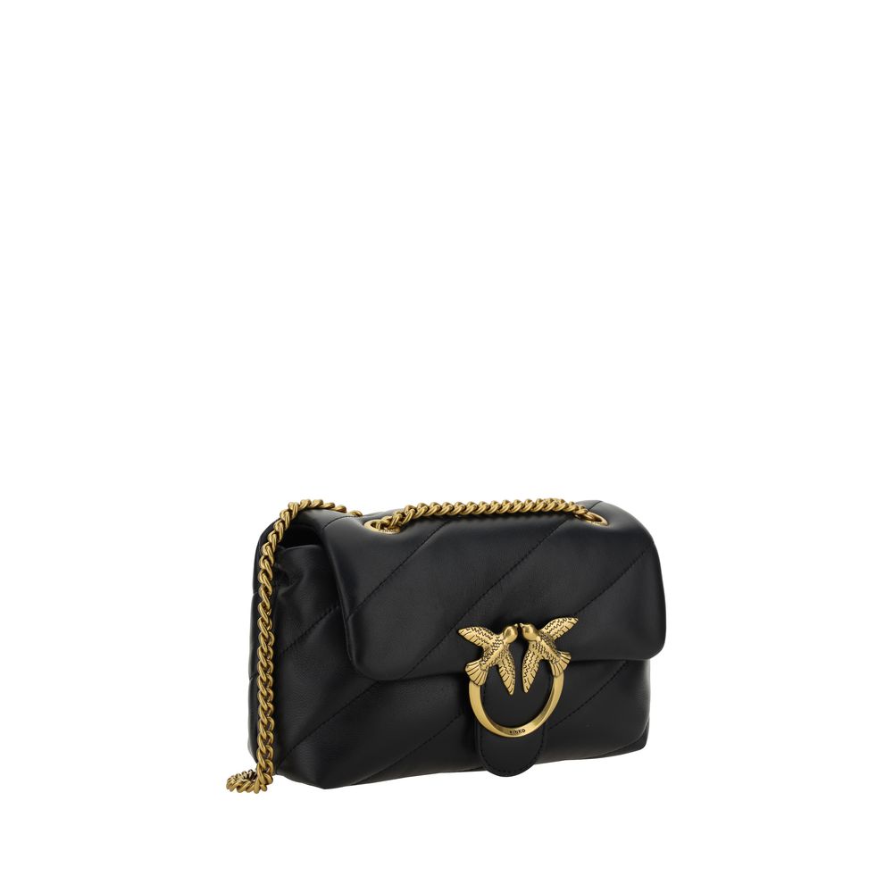 Schultertasche aus schwarzem Kalbsleder