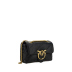 Schultertasche aus schwarzem Kalbsleder