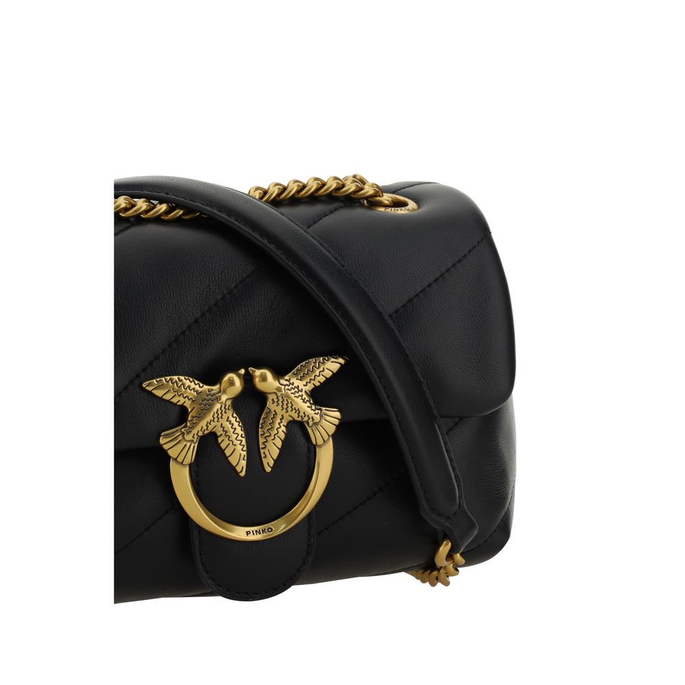 Schultertasche aus schwarzem Kalbsleder