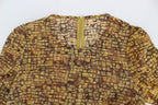 Multicolor Mosaic Print Silk Blouse T-shirt