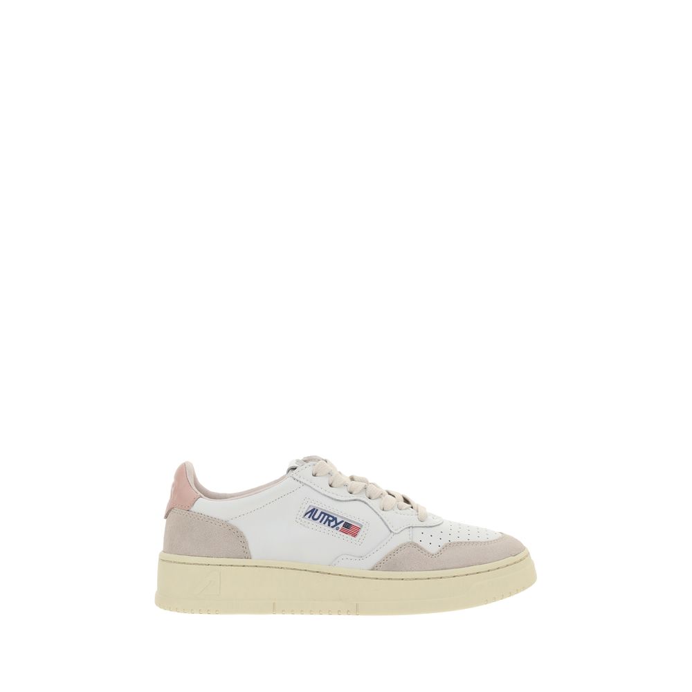 Weiße Low-Top-Sneaker aus Leder
