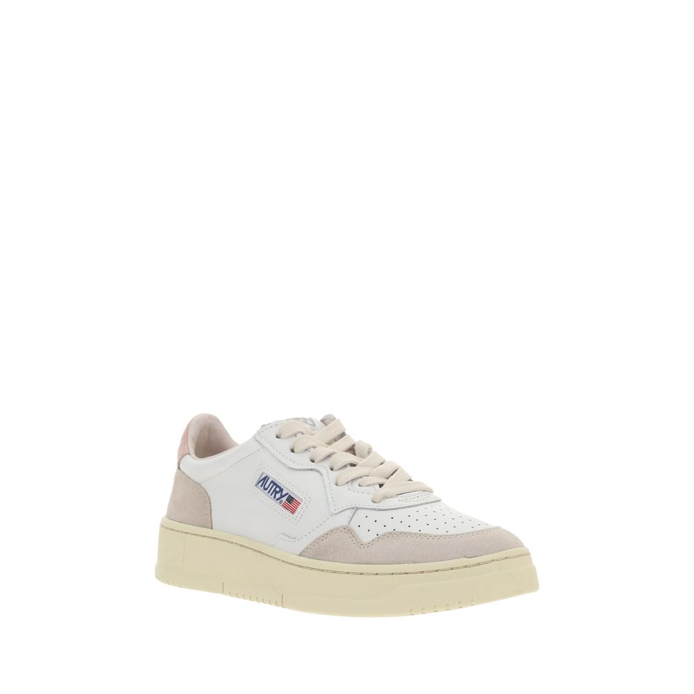 Weiße Low-Top-Sneaker aus Leder