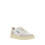 Weiße Low-Top-Sneaker aus Leder