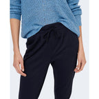 Blue Viscose Casual Pants