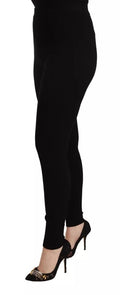 Schwarze High-Waist Stretch-Leggings