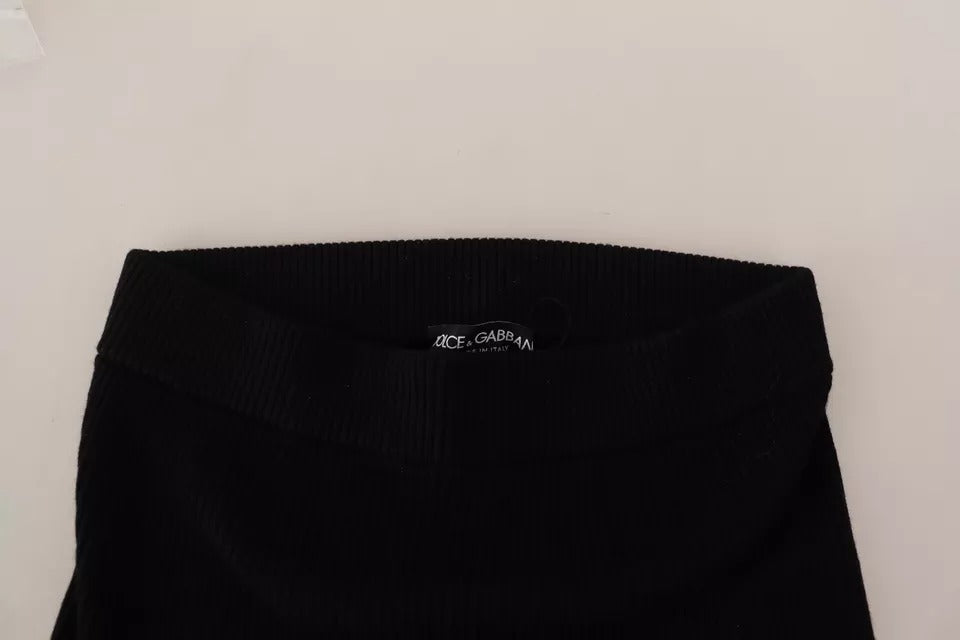 Schwarze High-Waist Stretch-Leggings