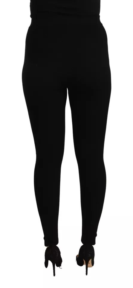 Schwarze High-Waist Stretch-Leggings