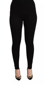 Schwarze High-Waist Stretch-Leggings