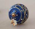 Vergoldete Messing Blaue Weihnachtsbaumkugel Kristall Haken Schmuck Ohrringe