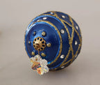 Vergoldete Messing Blaue Weihnachtsbaumkugel Kristall Haken Schmuck Ohrringe