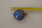 Vergoldete Messing Blaue Weihnachtsbaumkugel Kristall Haken Schmuck Ohrringe