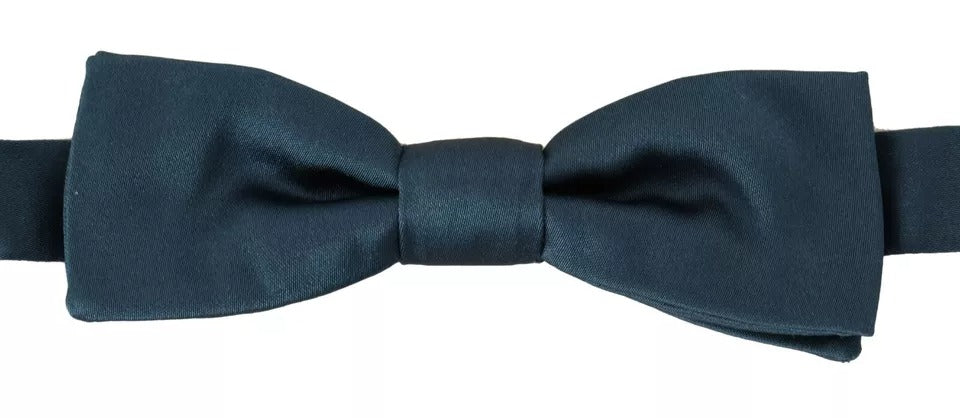 Verstellbare Herrenfliege aus 100 % blauer Seide