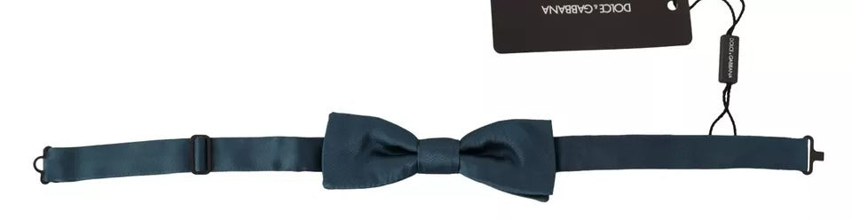 Verstellbare Herrenfliege aus 100 % blauer Seide