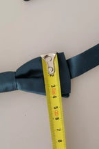 Verstellbare Herrenfliege aus 100 % blauer Seide