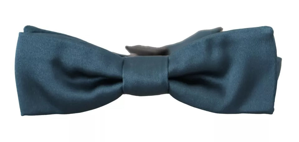 Verstellbare Herrenfliege aus 100 % blauer Seide
