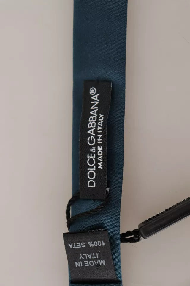 Verstellbare Herrenfliege aus 100 % blauer Seide