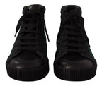 Green Corduroy High Tops Sneakers Mens Casual Shoes