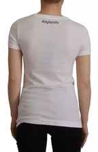 White #DGFamily Patch Top T-Shirt aus Baumwolle
